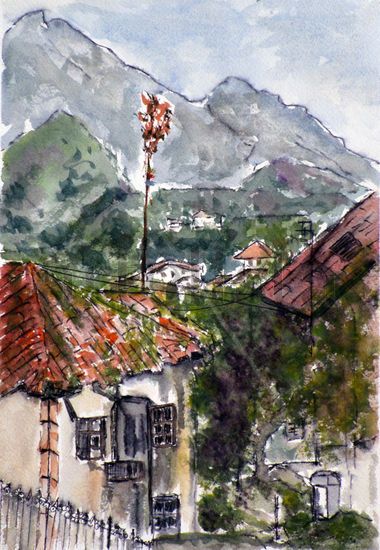 Tresgrandas (Asturias) Watercolour Paper Landscaping