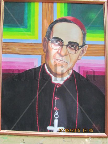 SAN ROMERO DE AMERICA Oil Canvas Portrait