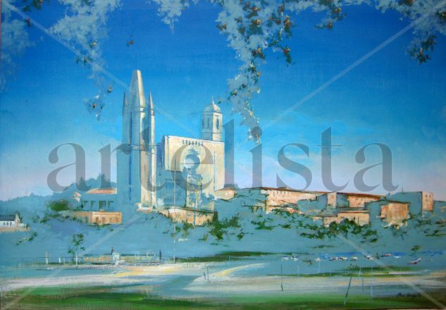 girona en blaus Acrylic Canvas Others