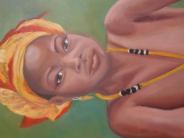 pequeña africana Oil Canvas Portrait