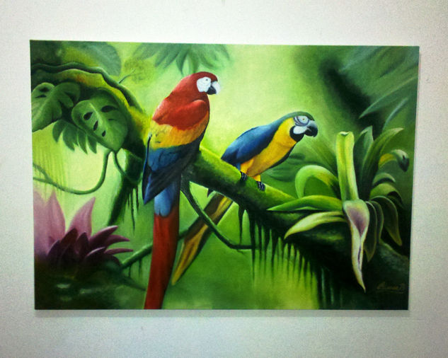 Guacamayas Óleo Lienzo Animales