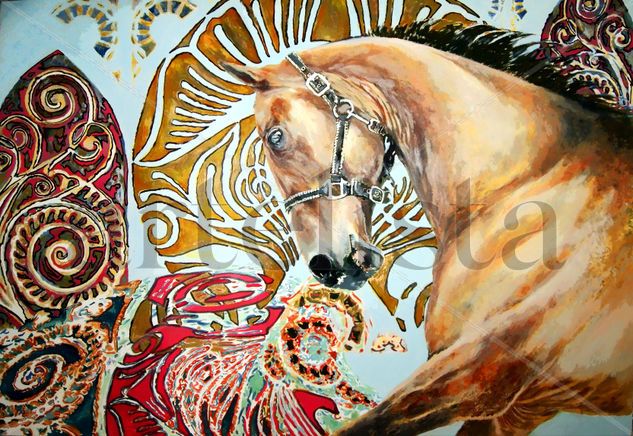 CABALLO Y CARACTER Acrylic Canvas Animals