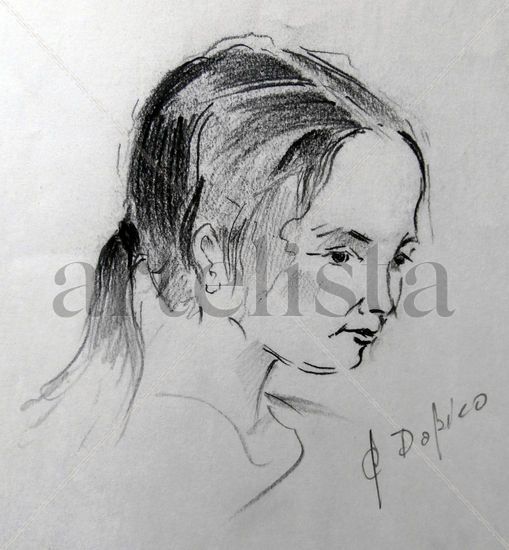 Retrato de niña (Apunte)/Retrato de Nena (Esbozo)/Portrait of a girl (Sketch) Pencil