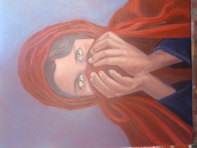 niña afgana Oil Canvas Portrait