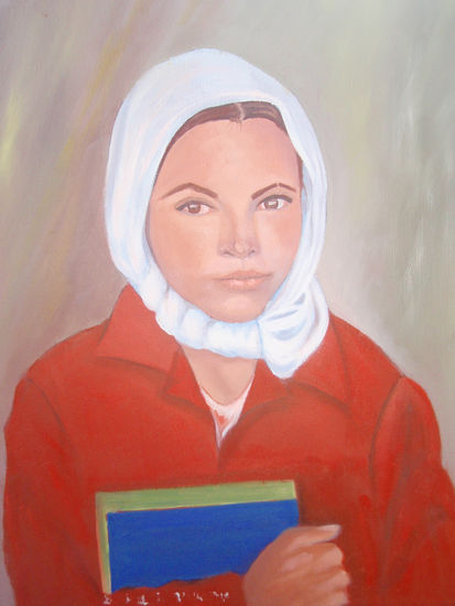 estudiante Oil Canvas Portrait