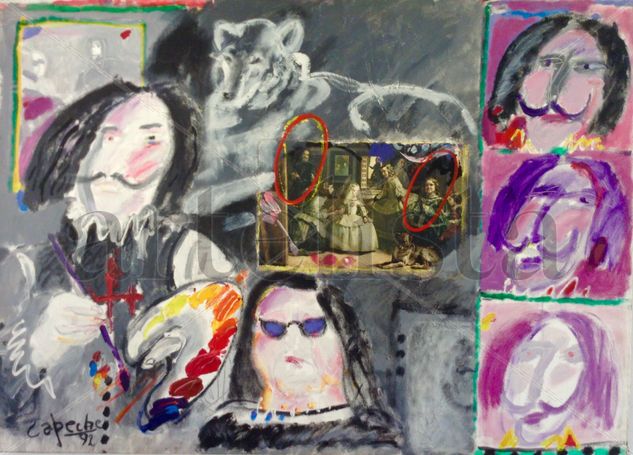 Variaciones sobre Las Meninas3. Acrylic Canvas Figure Painting