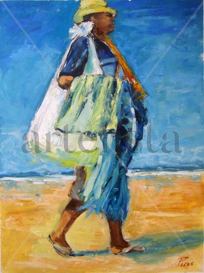 Vendedor ambulante Oil Paper Figure Painting