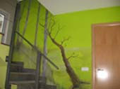 arboles sobre verde