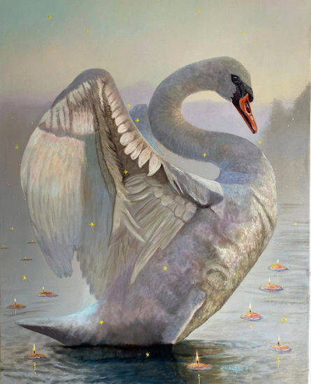 ULTIMO CANTO DEL CISNE Oil Canvas Animals