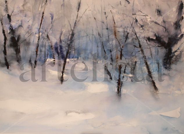 Bosque en invierno Watercolour Paper Landscaping