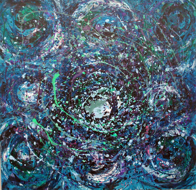Abstraccion 4. 2015. 100x100 cm. mixta sobre tela.21.01.2015
