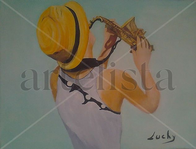 Saxofonista Oil Canvas Figure Painting