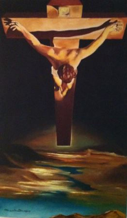 El Cristo de Dali Óleo Lienzo Figura