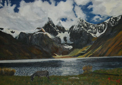 Montañas y burro