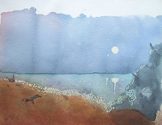 Playa de noche Watercolour Paper Others