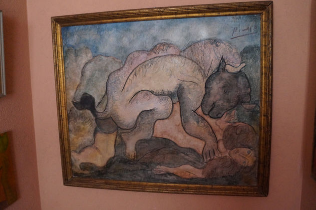 Minotauro con Dama de Pablo Picaso Acrílico Tabla Desnudos