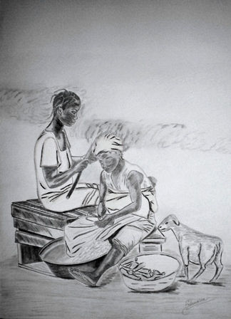 Mujeres Trabajando Charcoal