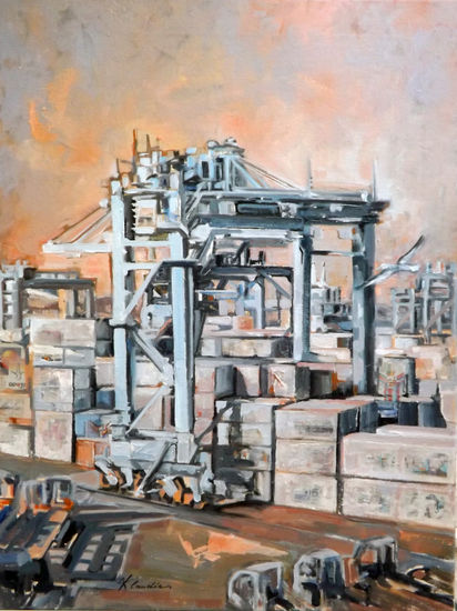 EN TRÁNSITO / PUERTO DE ALGECIRAS9I Oil Canvas Landscaping