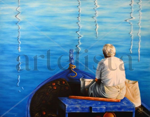 Reflexiones II Oil Canvas Marine Painting