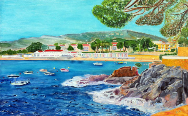 S'Agaró desde Camí de Ronda Oil Canvas Marine Painting