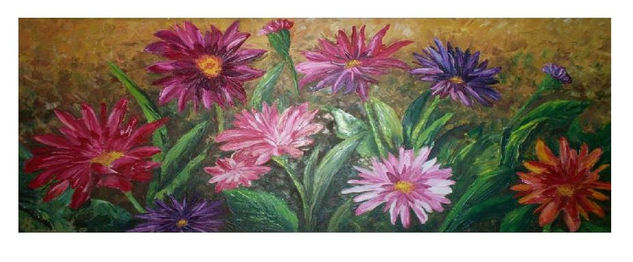 GERBERAS Oil Canvas Floral Painting