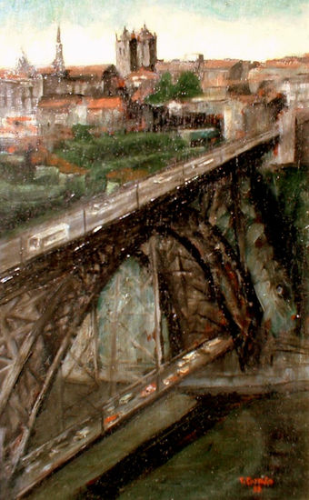 Puente Luis I-Oporto Oil Panel Landscaping