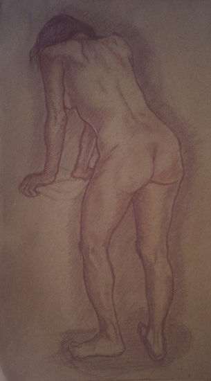 Desnudo Femenino Parado Mixed Media