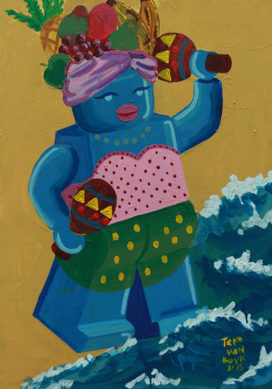 Carmen Miranda Acrylic Textile Figure Painting