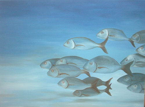 Peces IX Oil Canvas Animals