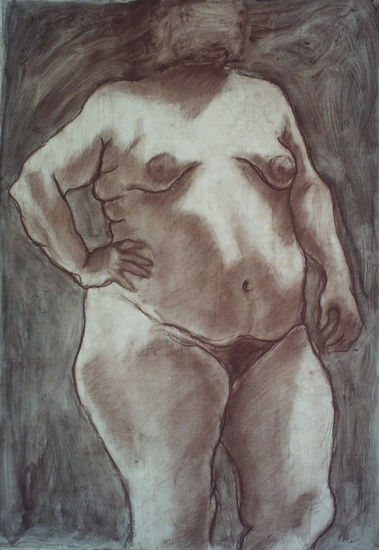 Desnudo Femenino de Pie Mixed Media