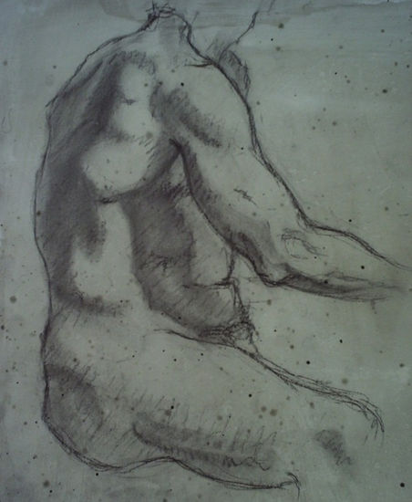 Desnudo Masculino Sentado Mixed Media