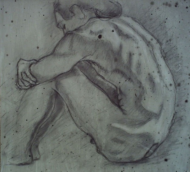 Desnudo Masculino Sentado Mixed Media