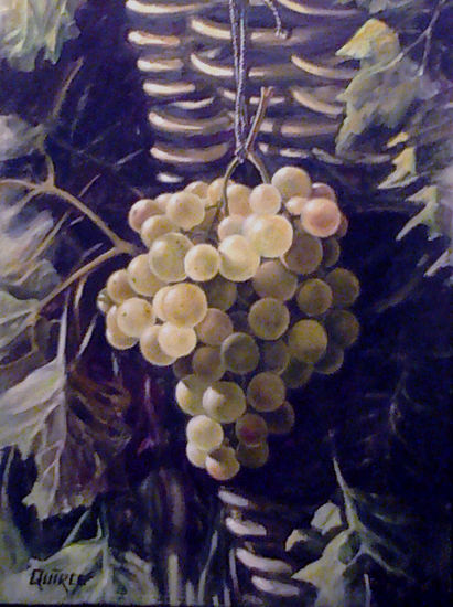 racimo y cesto Oil Canvas Still Life Paintings