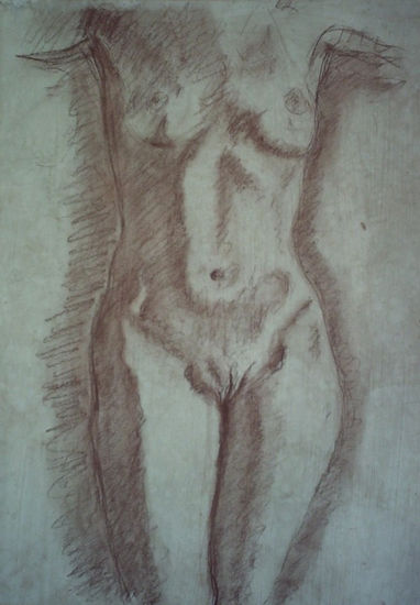 Desnudo Femenino de Pie Mixed Media