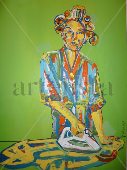 Susana Mixed media Textile Figure Painting