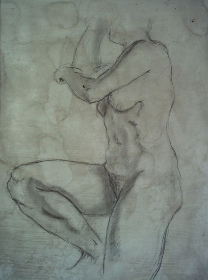 Desnudo Femenino de Pie Mixed Media