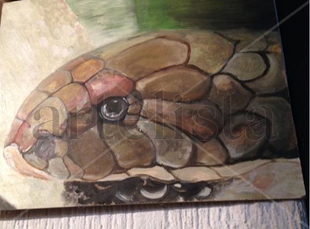 retrato de serpiente Oil Panel Animals