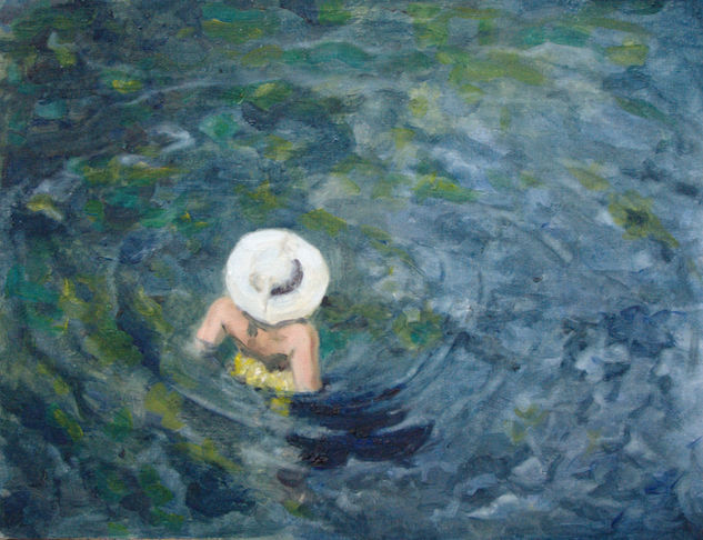 Inside the sea Oil Others Figure Painting