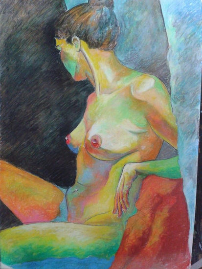 en la espera Pastel Papel Desnudos