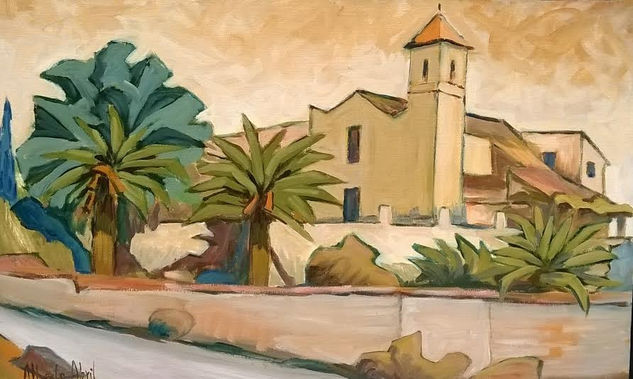 Monestir Aigues Vives Oil Canvas Landscaping