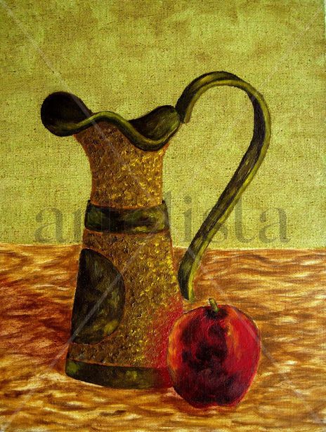 Jarra y manzana