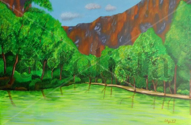 MONASTERIO DE PIEDRA Acrylic Canvas Landscaping