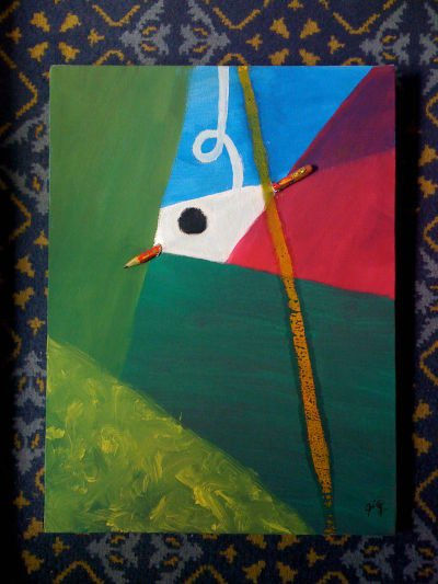 The bird Gouache Canvas Others