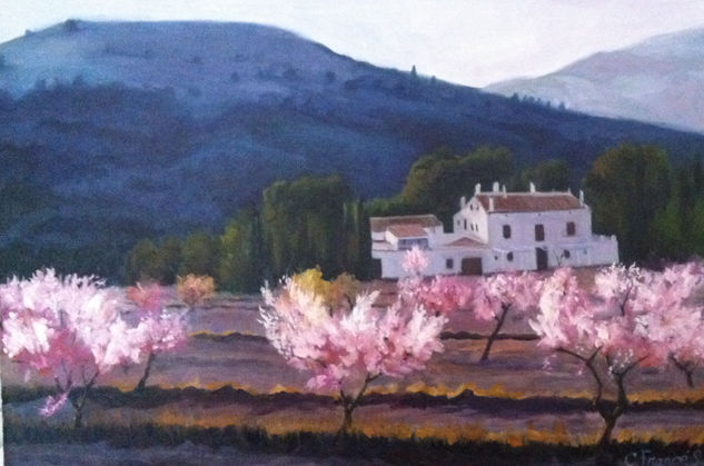 Atardecer en Castalla Oil Canvas Landscaping