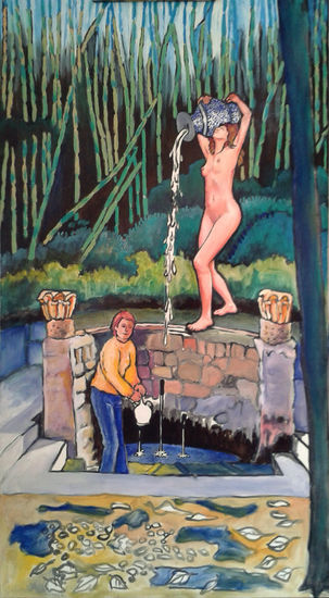 La fuente vieja Oil Canvas Nude Paintings