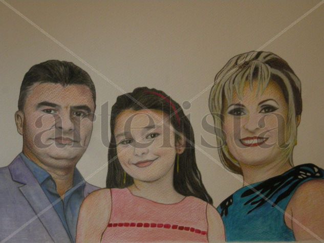 Familia Media Mixta Papel Retrato