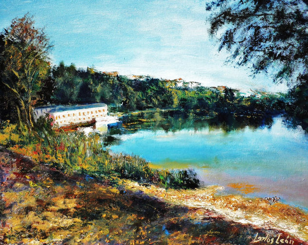 "El balneario de Lugo" Oil Canvas Landscaping