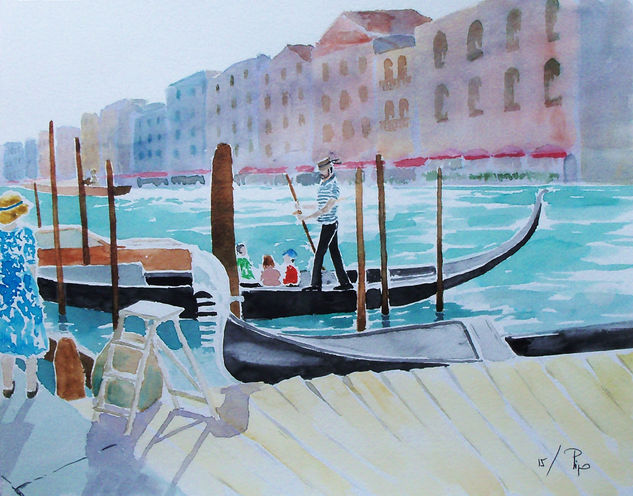 Venezia 2 Acuarela Papel Paisaje