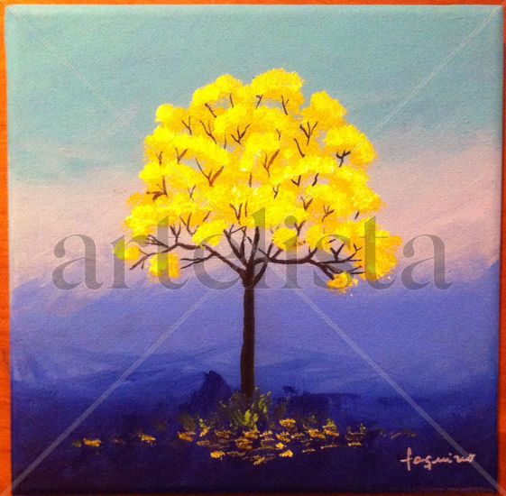 Tajy amarillo Oil Canvas Floral Painting