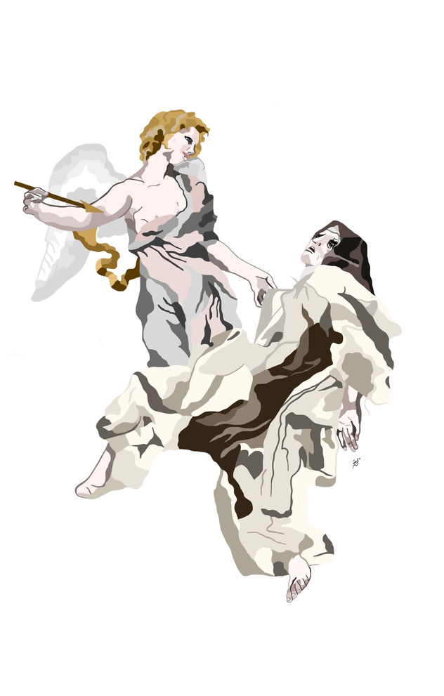 Éxtasis de Santa Teresa, Gian Lorenzo Bernini, copydraw by jlb